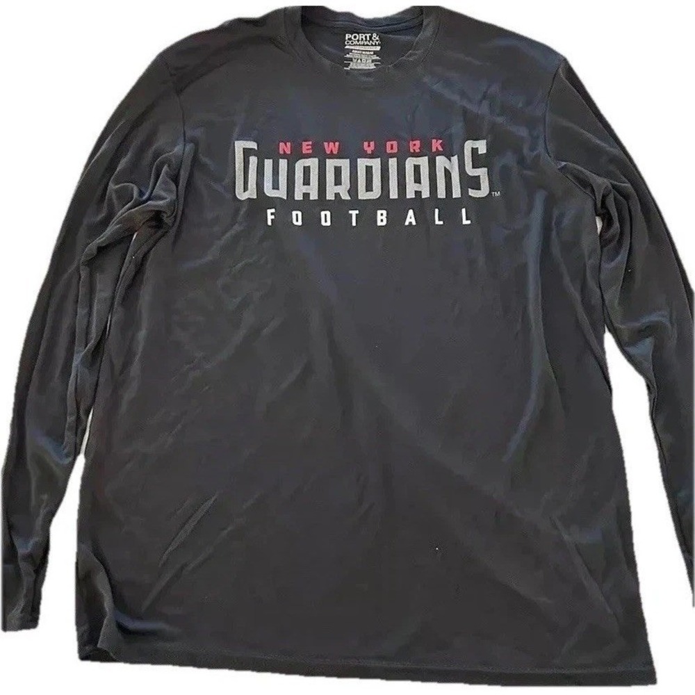 New York Guardians New T-shirt M Performance Shirt  XFL Black Long Sleeve